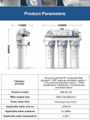 OEM/ODM 10 inch explosion-proof 5 stage ultrafiltration water purifier, household kitchen water filter systems